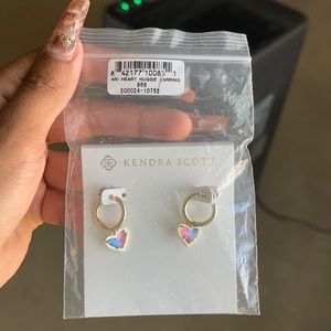 NWT Kendra Scott Ari Heart Huggie Earrings in Watercolor